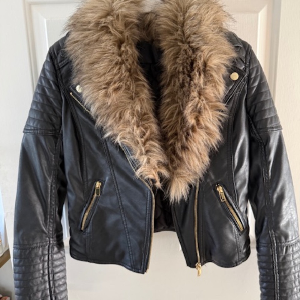 H&M faux leather moto/ bomber jacket